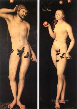 Adam And Eve 1528 religious Lucas Cranach the Elder nude Oil Paintings